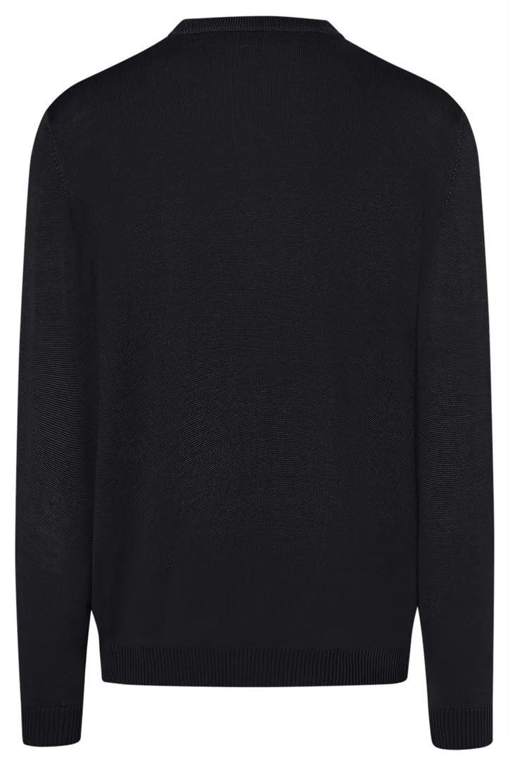 Maerz pullover ronde hals zwart merinowol