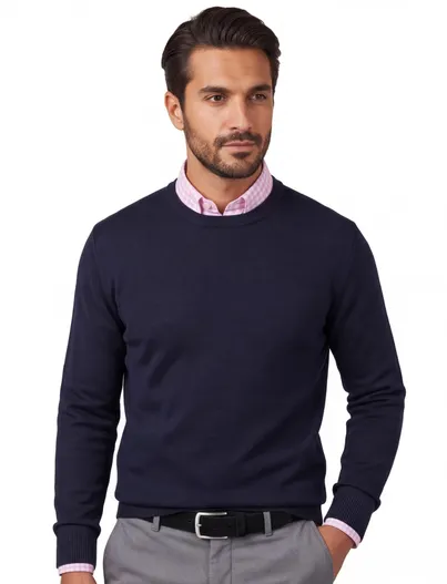 Maerz Maerz pullover ronde hals zwart merinowol