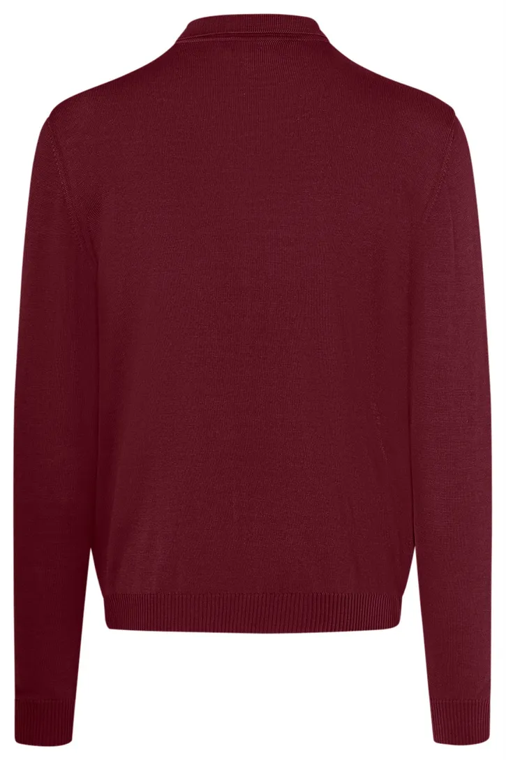 Maerz polo lange mouw bordeaux merino