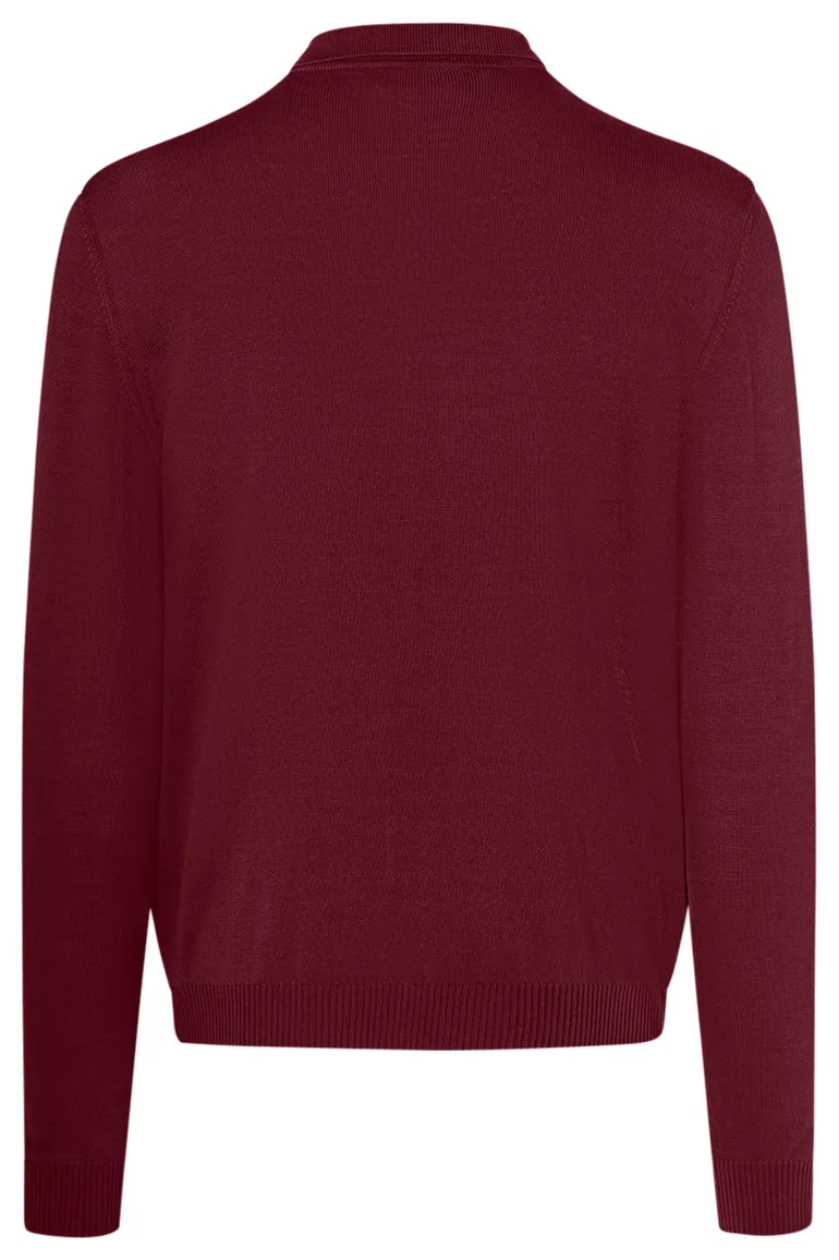 Maerz polo lange mouw bordeaux merino