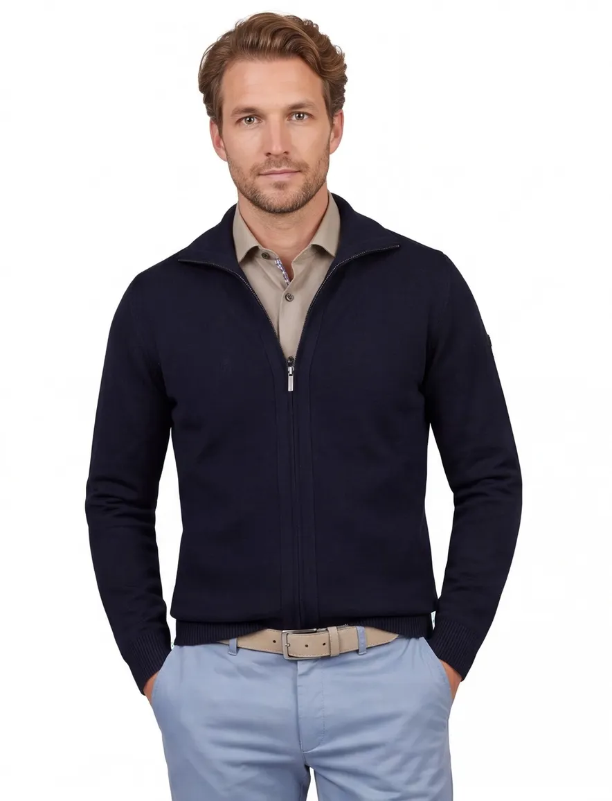 Maerz herenvest donkerblauw met rits
