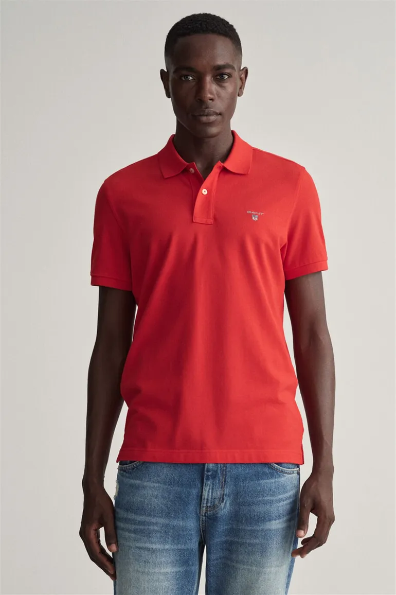 Gant polo regular fit rood