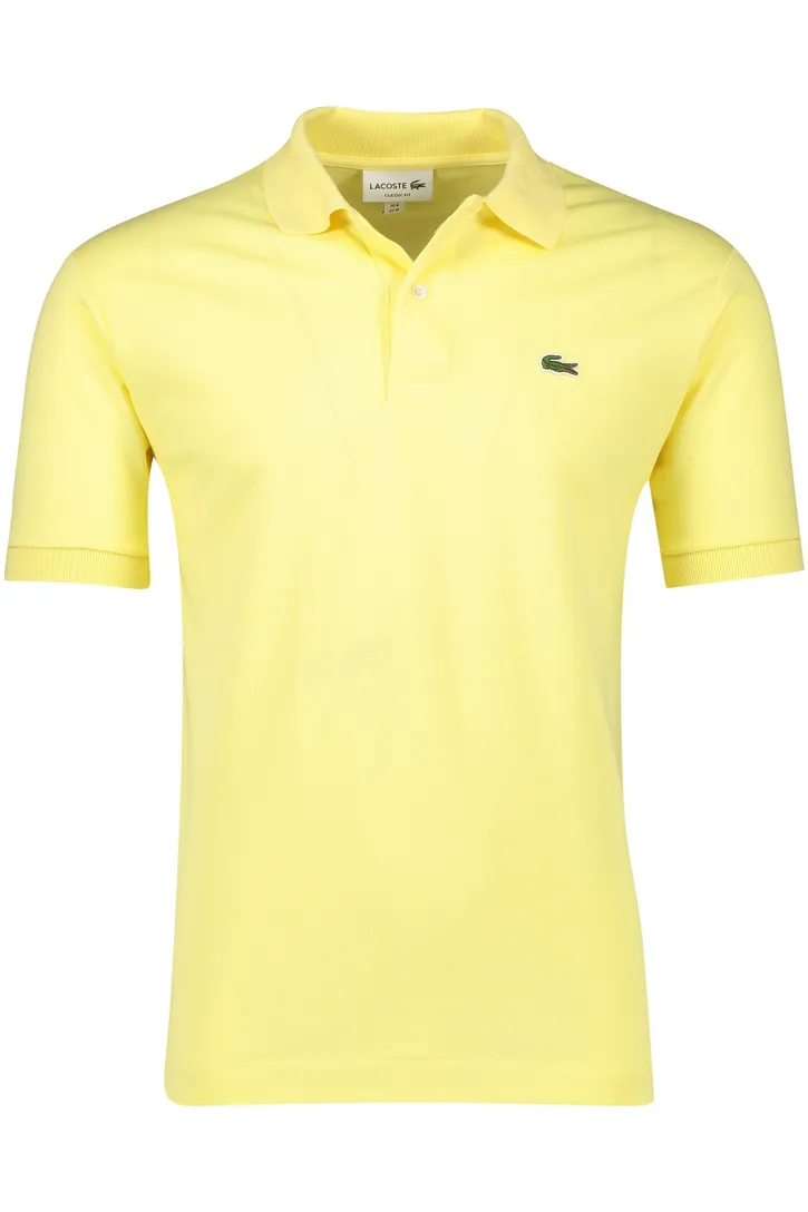 Lacoste polo geel effen katoen normale fit met logo