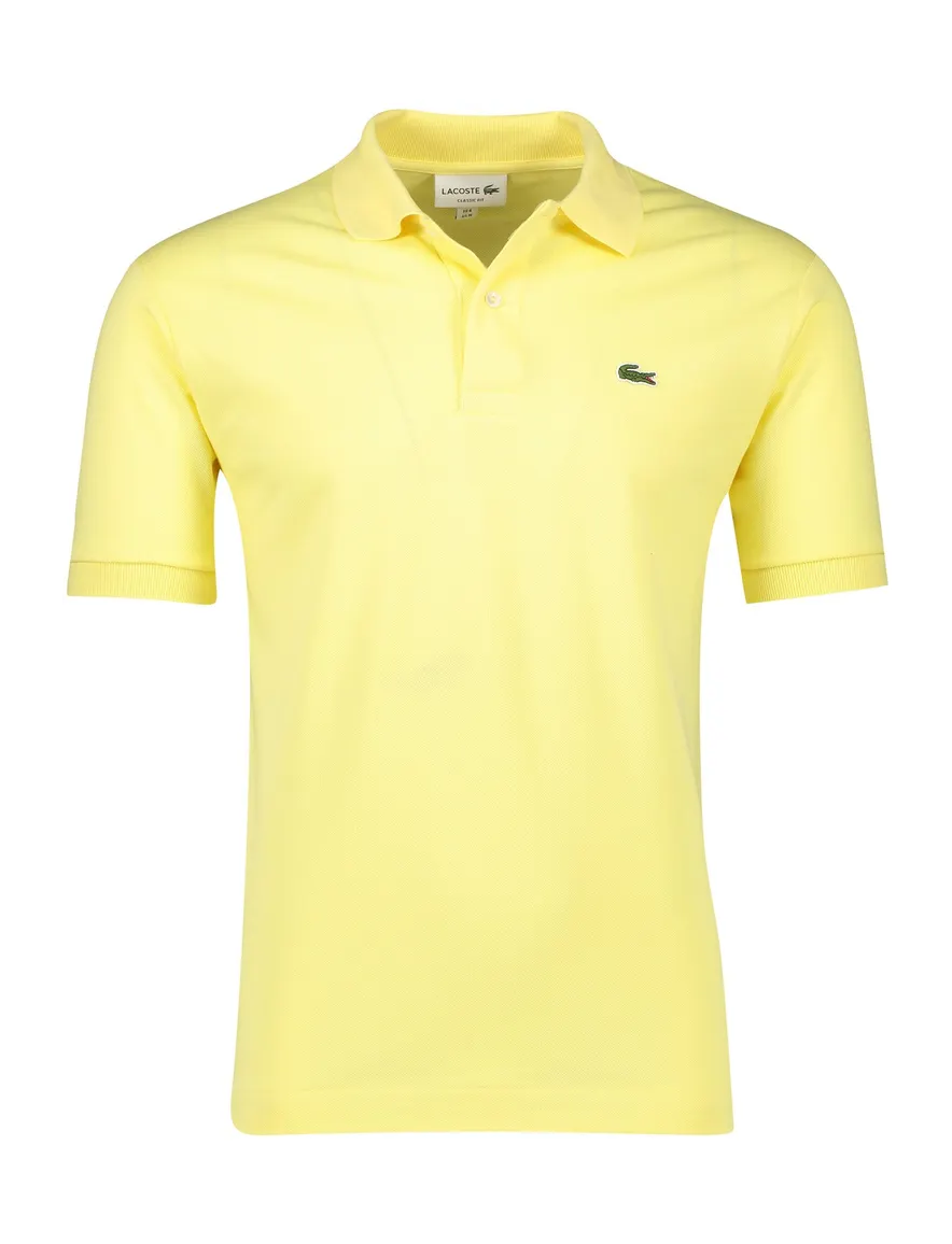 Lacoste polo wijde fit geel effen katoen korte mouwen