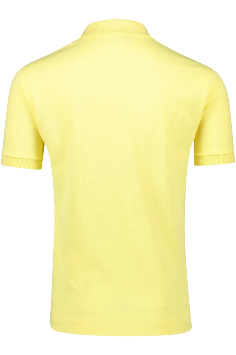 Lacoste polo wijde fit geel effen katoen korte mouwen