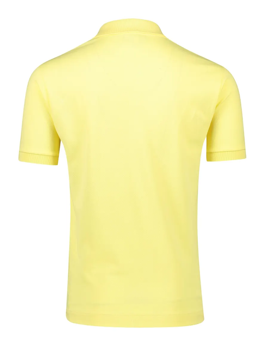 Lacoste polo wijde fit geel effen katoen korte mouwen