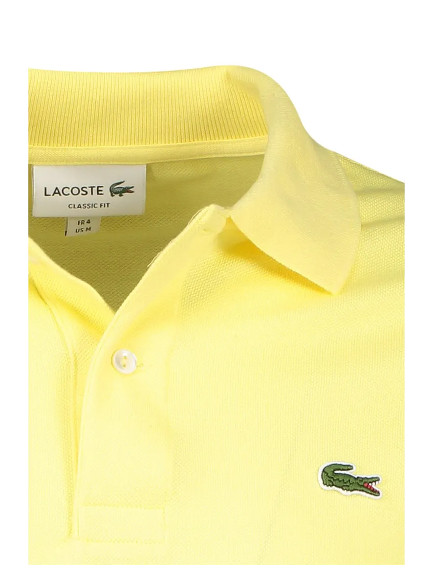 Lacoste polo wijde fit geel effen katoen korte mouwen
