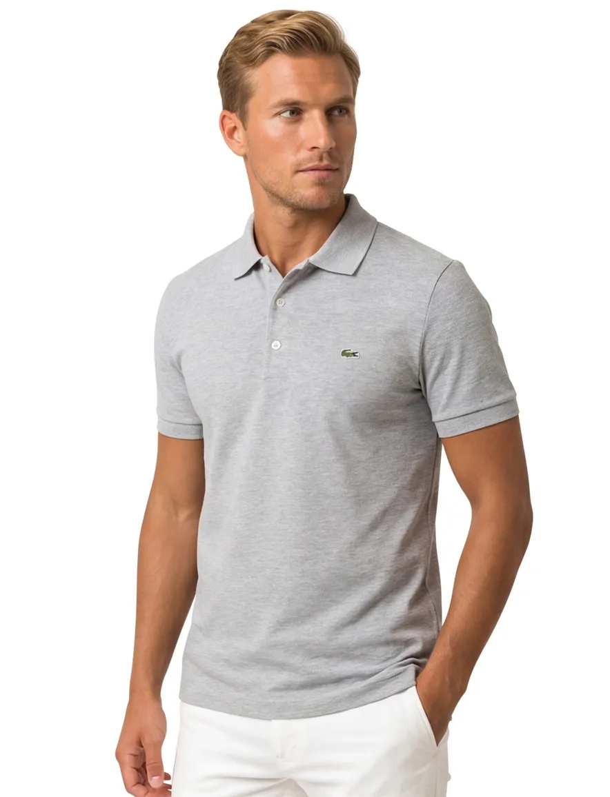Poloshirt Lacoste grijs slim fit
