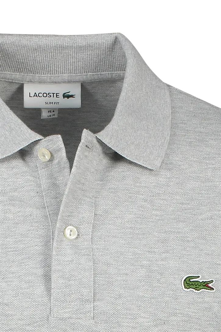 Lacoste polo slim fit grijs gemêleerd katoen