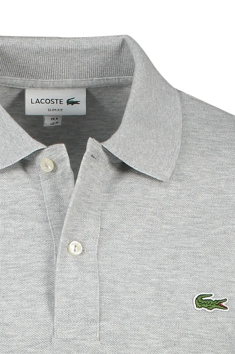 Lacoste polo slim fit grijs gemêleerd katoen