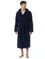 Schiesser Essentials badjas met capuchon donkerblauw
