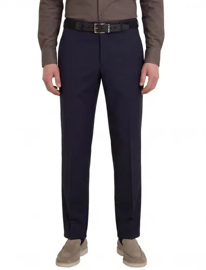 M.E.N.S. M.E.N.S. broek Madrid donkerblauw met riem