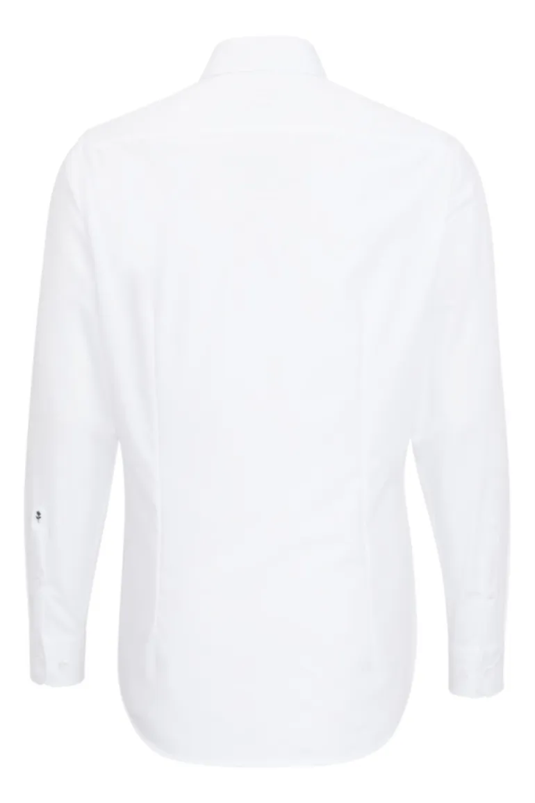 overhemd mouwlengte 7 Seidensticker wit effen katoen slim fit