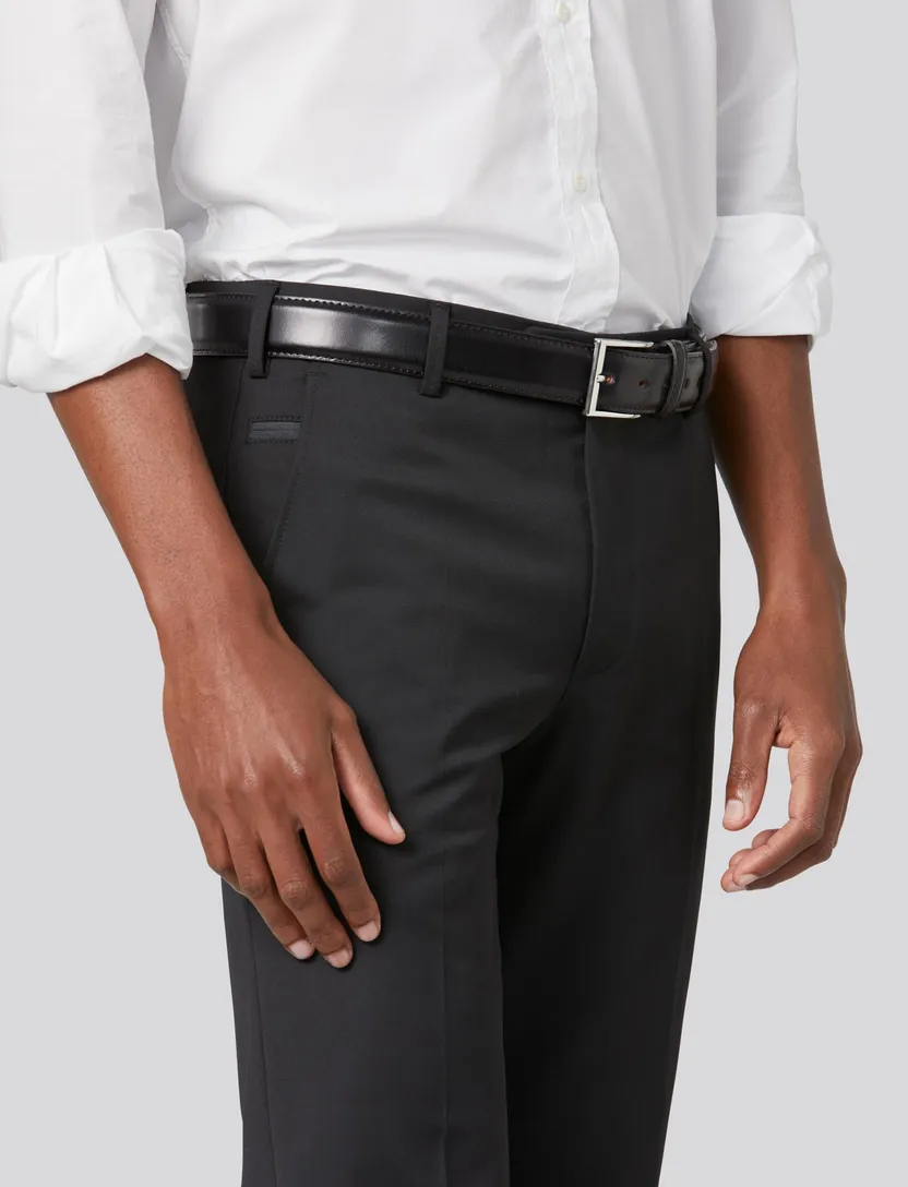 Meyer pantalon Bonn zwart wol flatfront