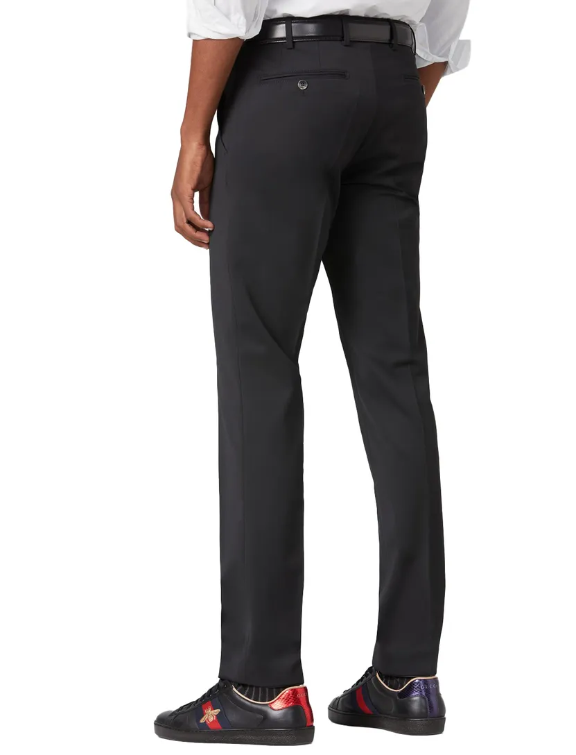 Meyer pantalon Bonn zwart wol flatfront