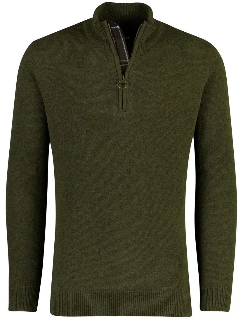 Barbour houthakker groen gestreept halffills zip