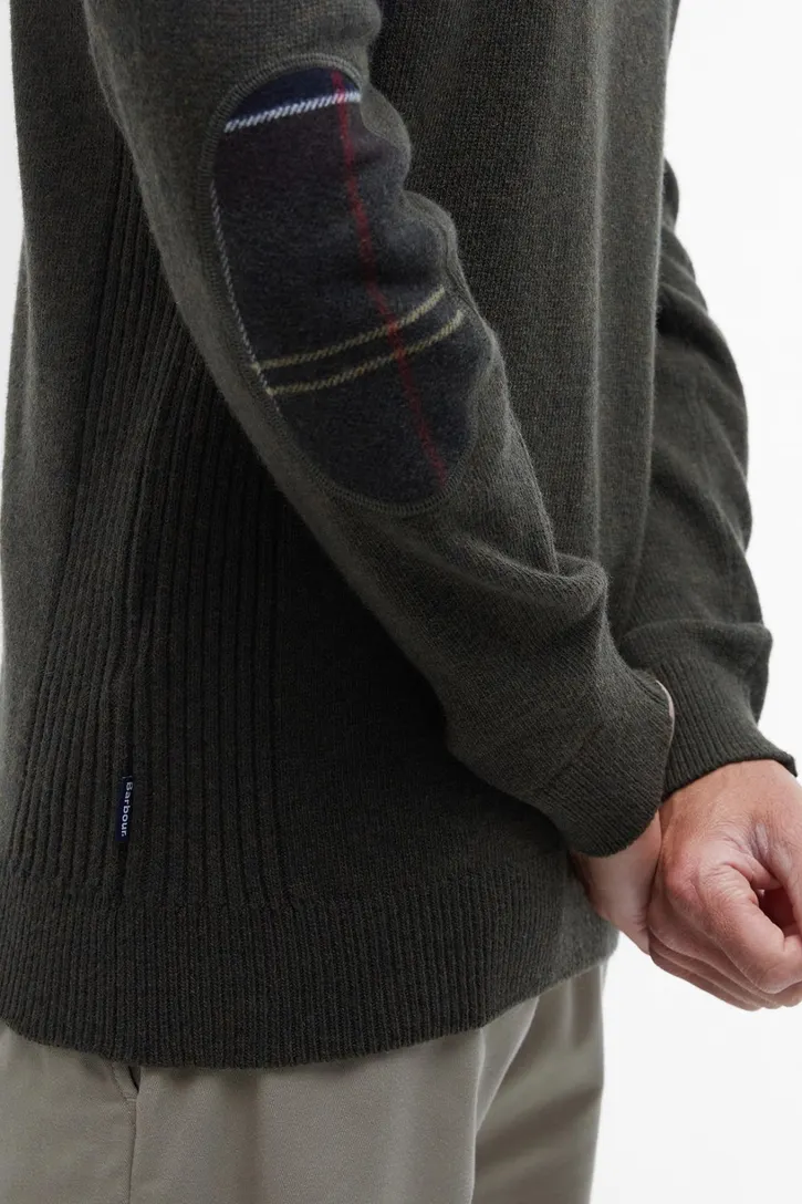 Barbour houthakker groen gestreept halffills zip