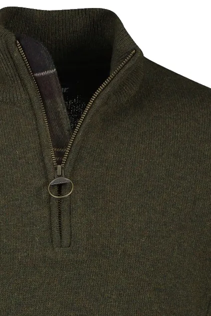 Barbour holden trui gemeleerd donkergroen wol