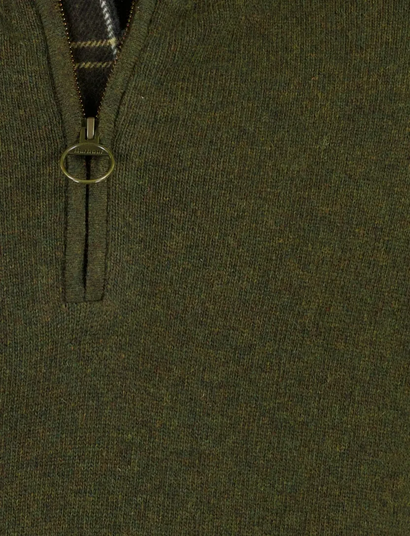 Barbour houthakker groen gestreept halffills zip
