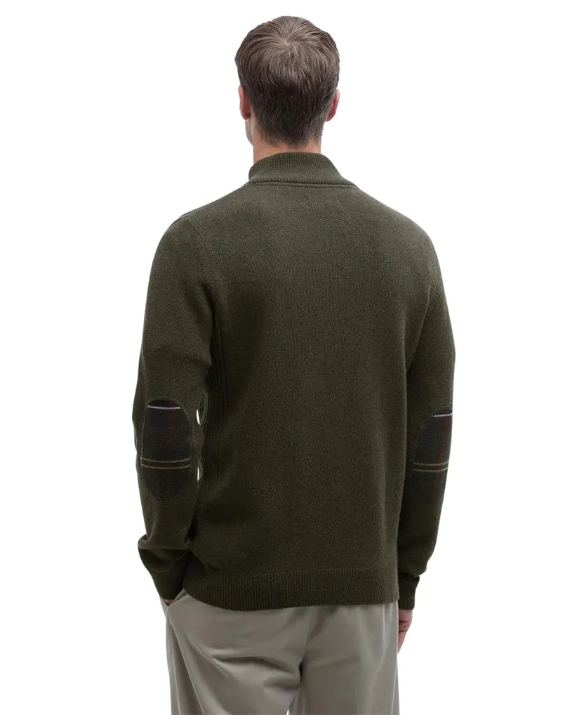 Barbour houthakker groen gestreept halffills zip