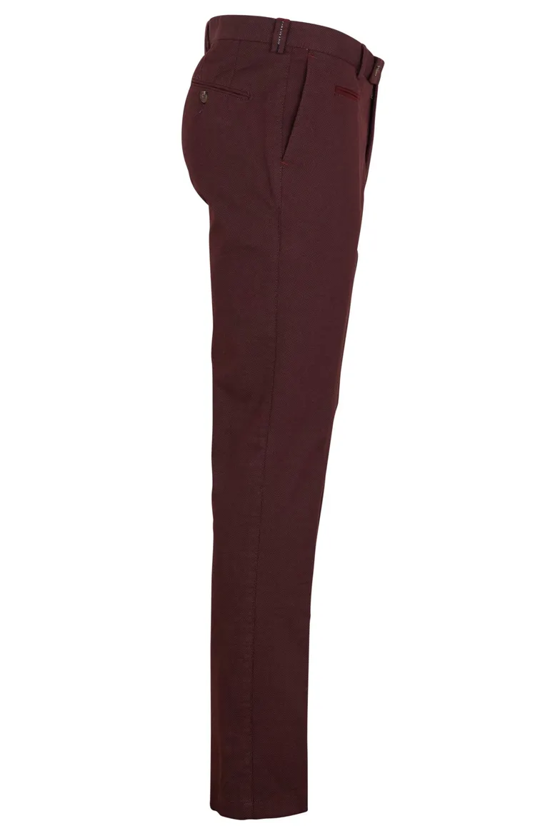 Pantalon Portofino bordeaux structuur