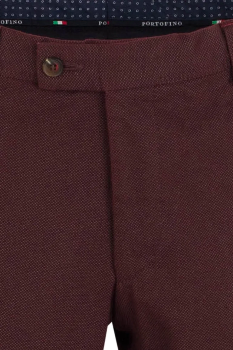 Pantalon Portofino bordeaux structuur