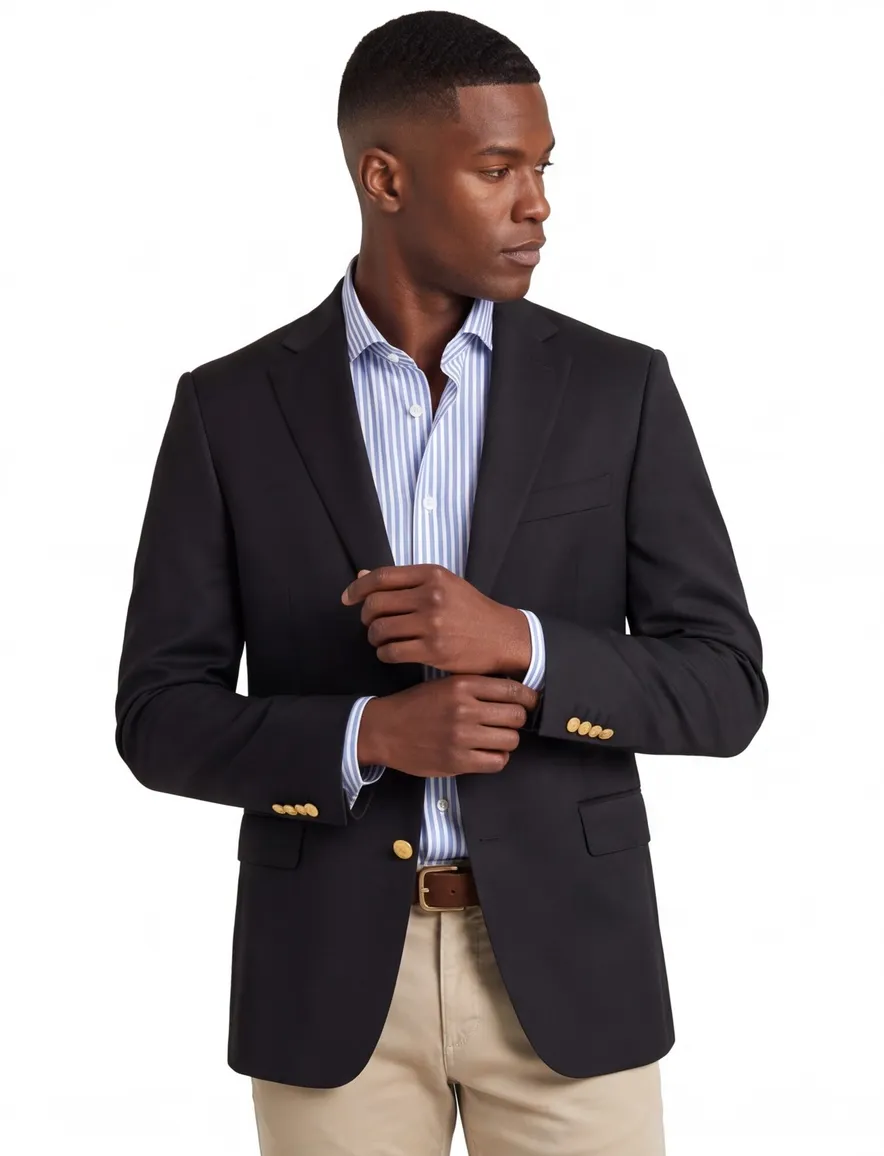 Dressler blazer donkerblauw effen wol normale fit