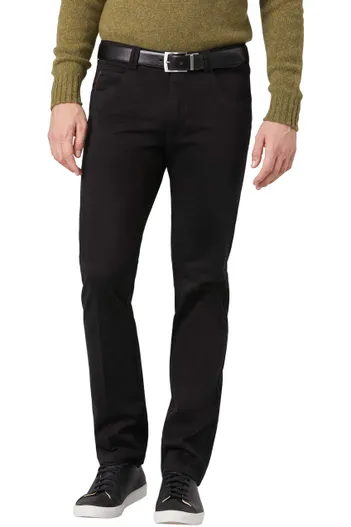 Meyer Zwarte effen katoenen broek van Meyer