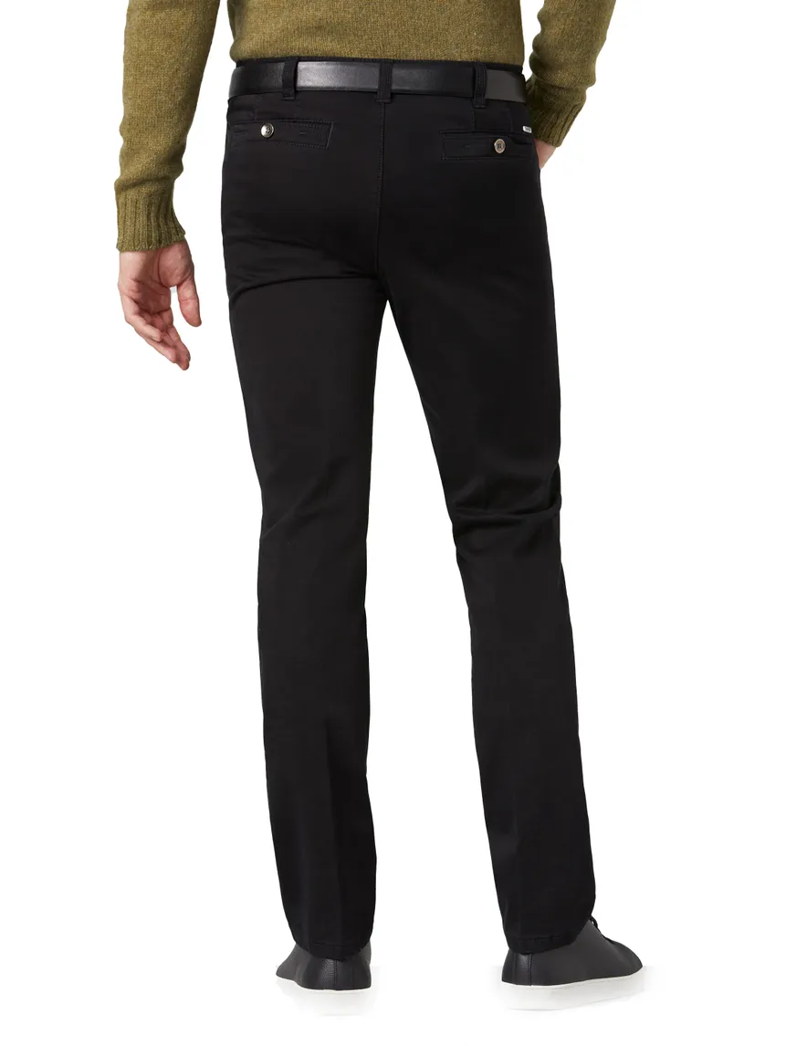 Zwarte effen katoenen broek van Meyer