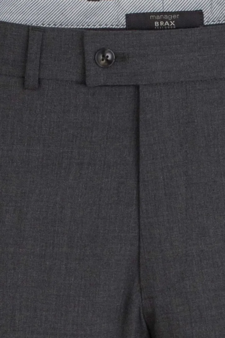 Pantalon Brax donkergrijs wol model Enrico