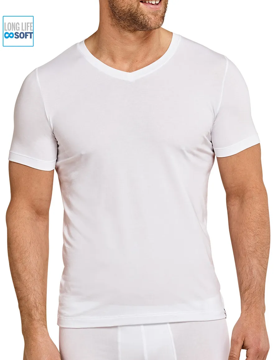 Schiesser t-shirt Long Life Soft ondergoed aanbieding wit