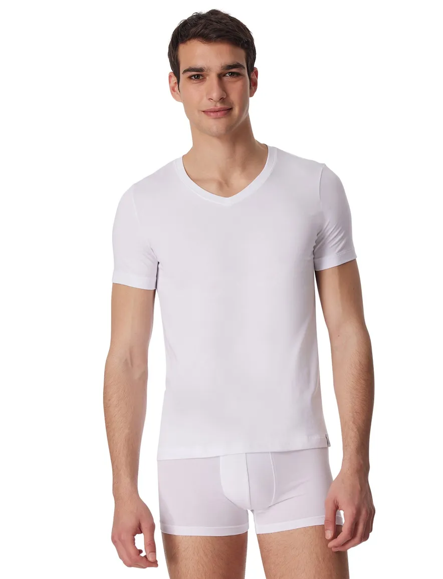 Schiesser t-shirt Long Life Soft ondergoed aanbieding wit