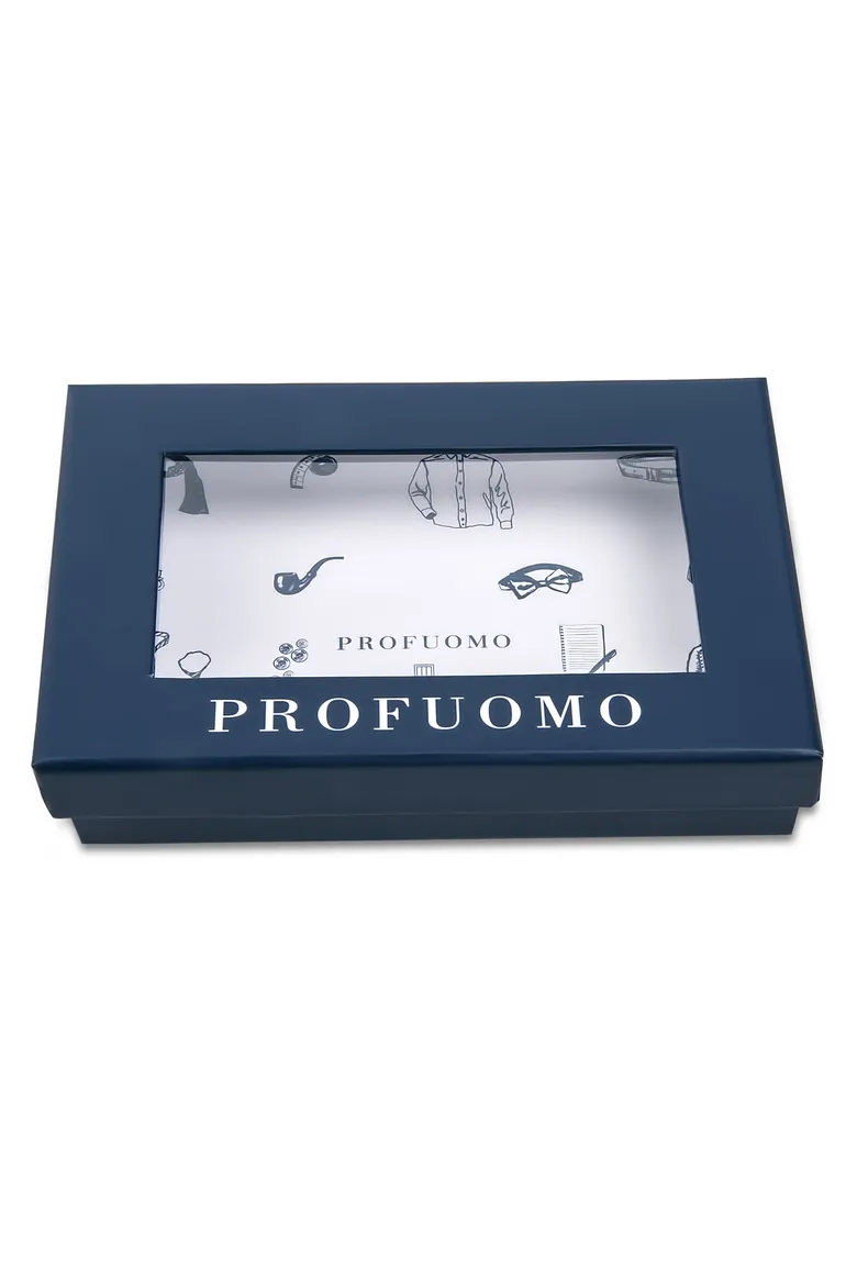 Profuomo strik blauw satijn