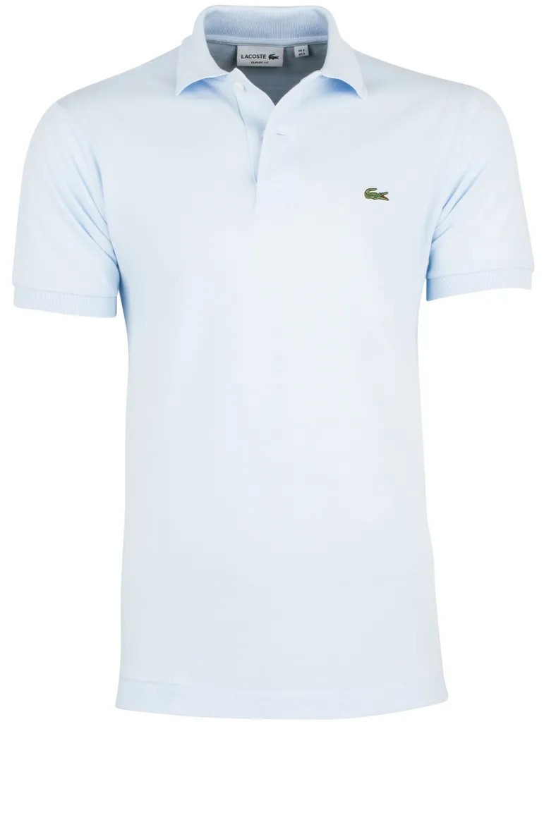Lacoste polo wijde fit lichtblauw effen katoen