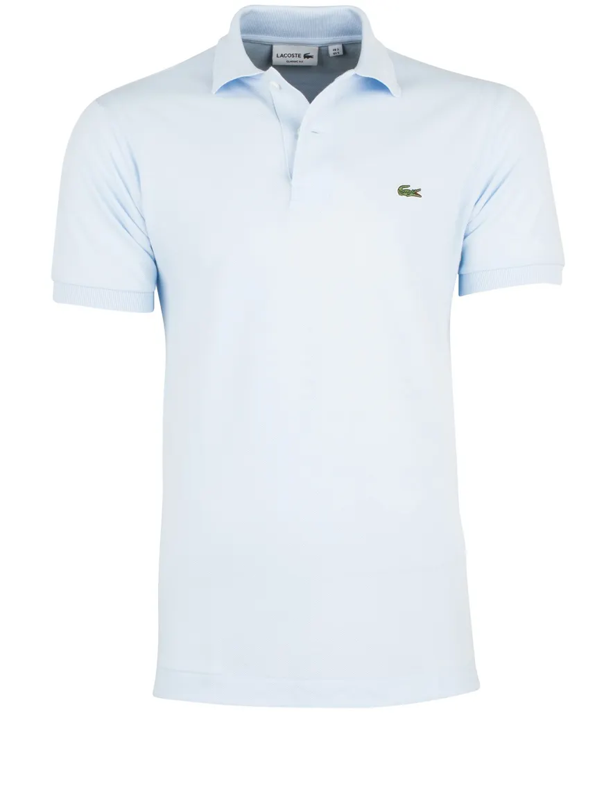 Lacoste polo wijde fit lichtblauw effen katoen
