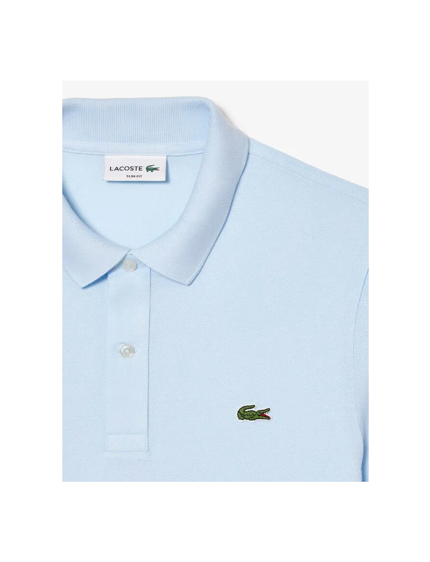Lacoste polo wijde fit lichtblauw effen katoen