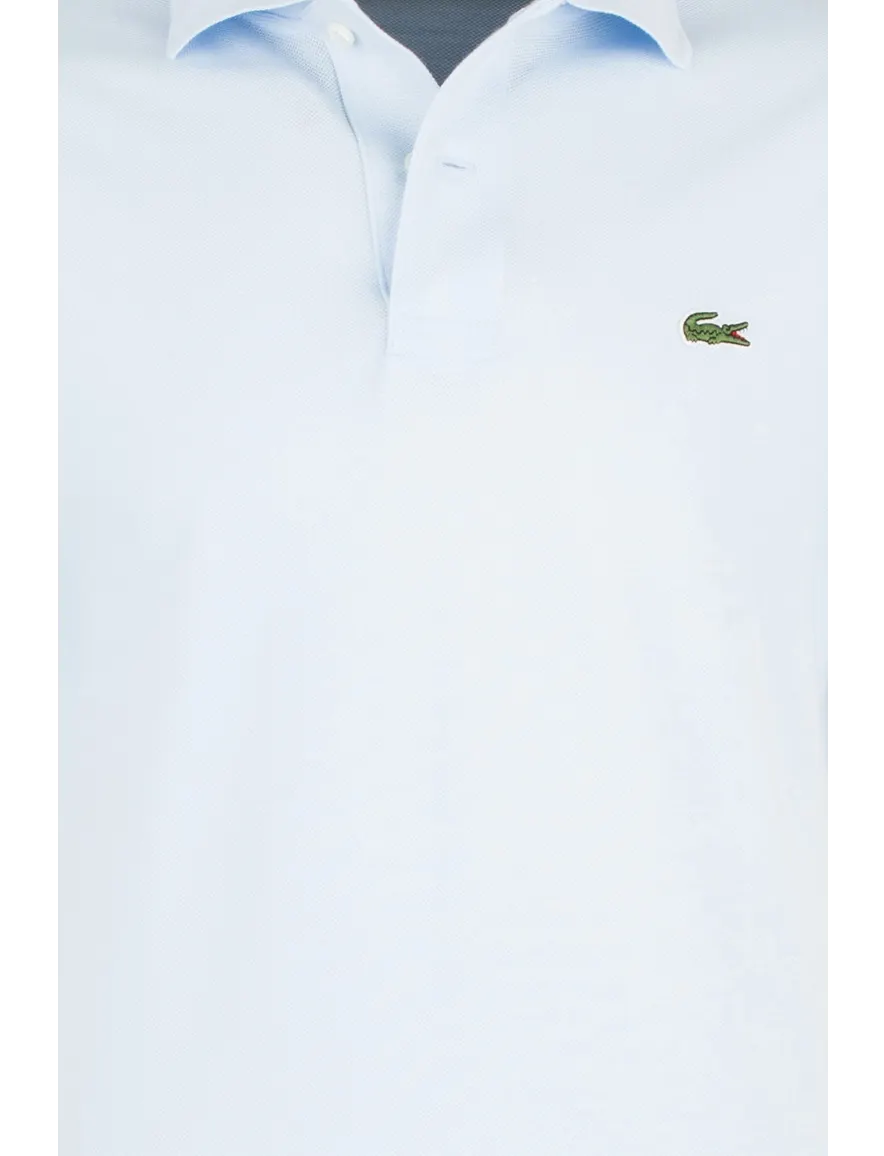 Lacoste polo wijde fit lichtblauw effen katoen