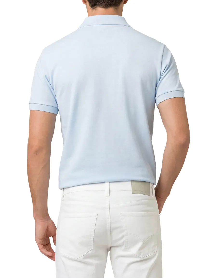 Lacoste polo wijde fit lichtblauw effen katoen