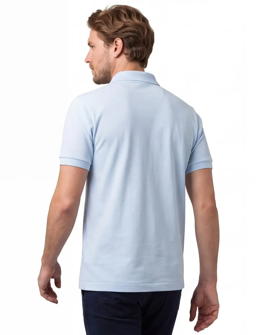 Lacoste polo wijde fit lichtblauw effen katoen
