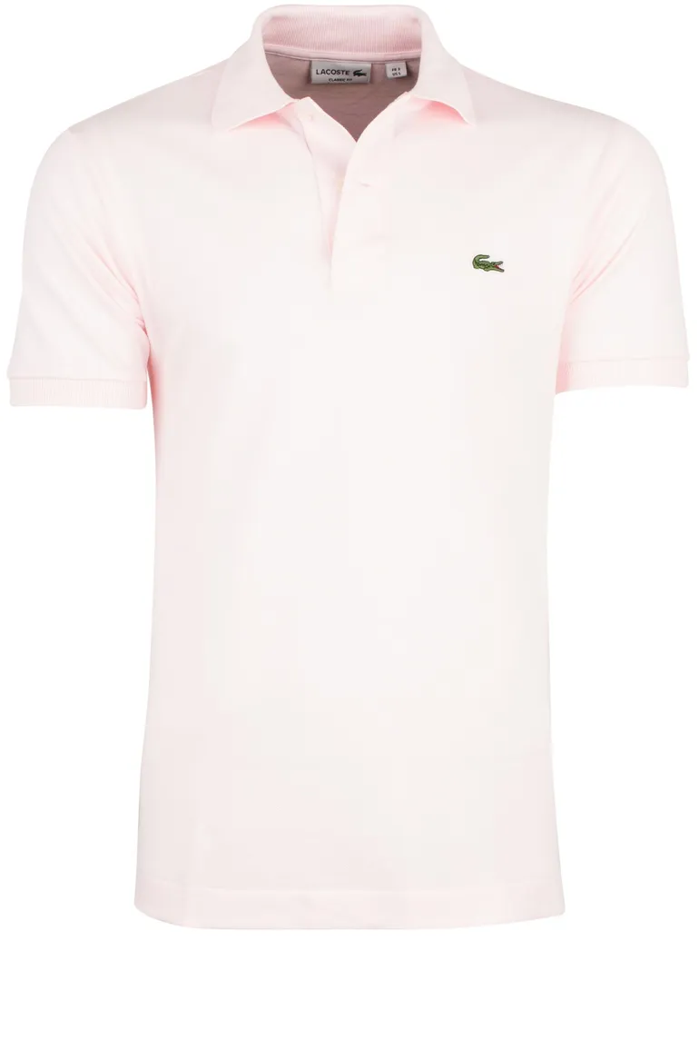 Lacoste polo wijde fit roze effen katoen