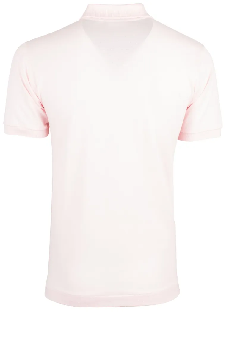Lacoste polo wijde fit roze effen katoen