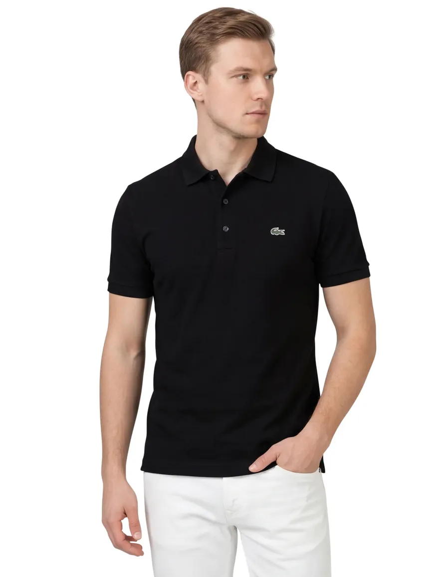 Zwarte polo heren Lacoste Slim Fit