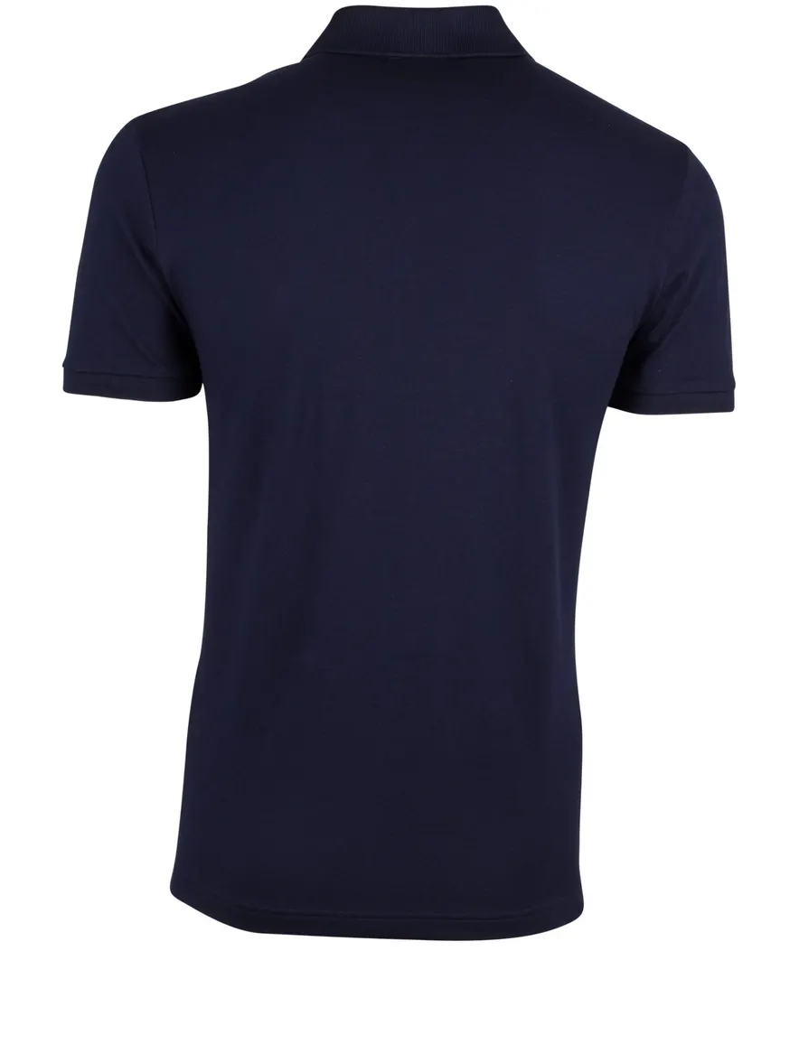 Lacoste polo slim fit donkerblauw effen katoen