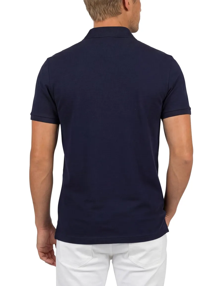Lacoste polo slim fit donkerblauw effen katoen