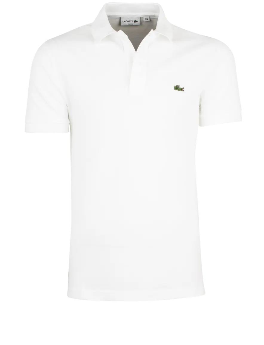 Lacoste polo slim fit wit effen katoen