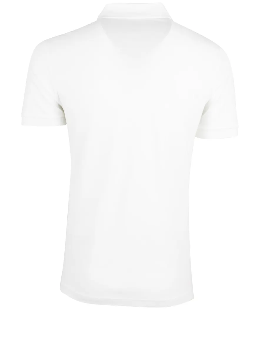 Lacoste polo slim fit wit effen katoen