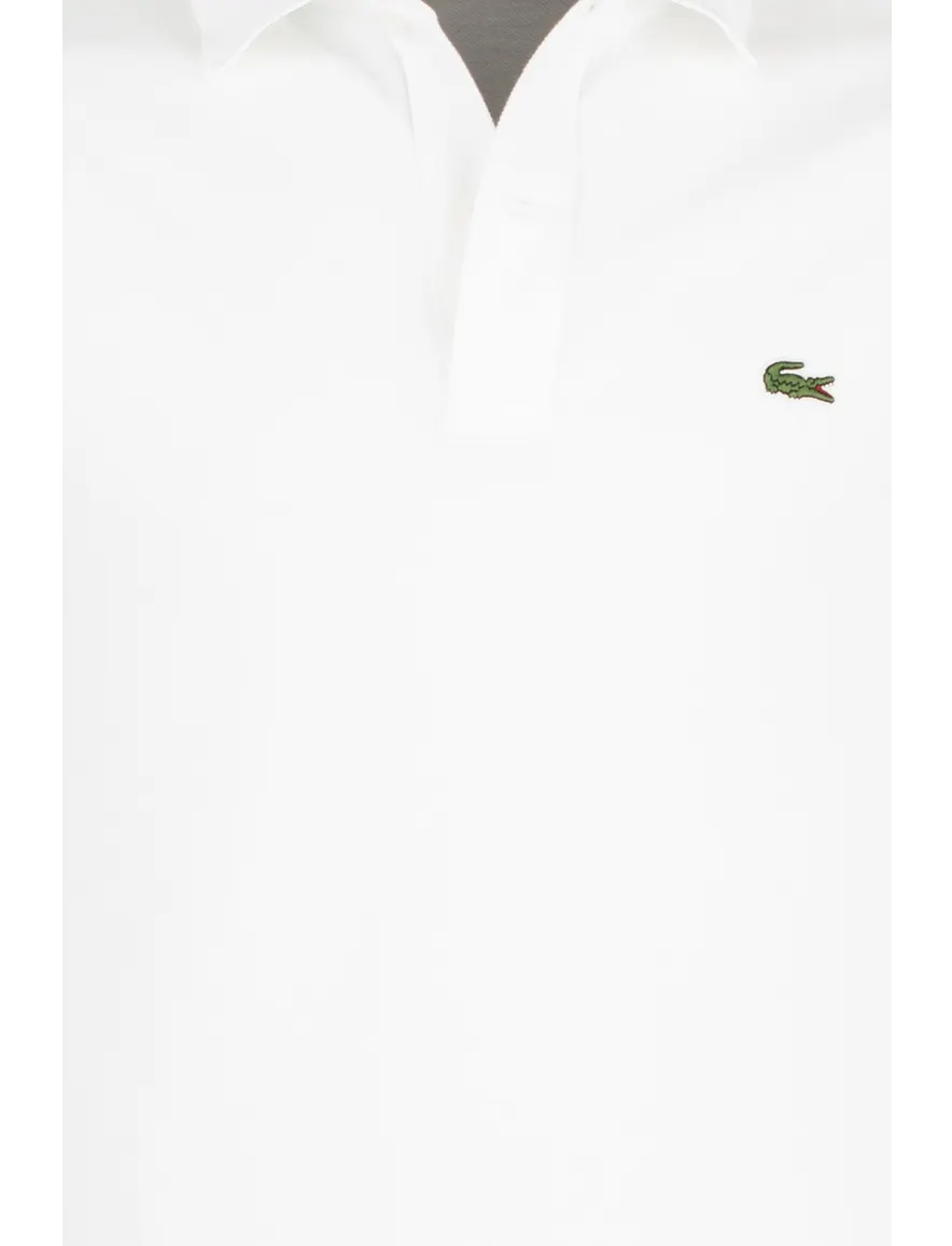 Lacoste polo slim fit wit effen katoen