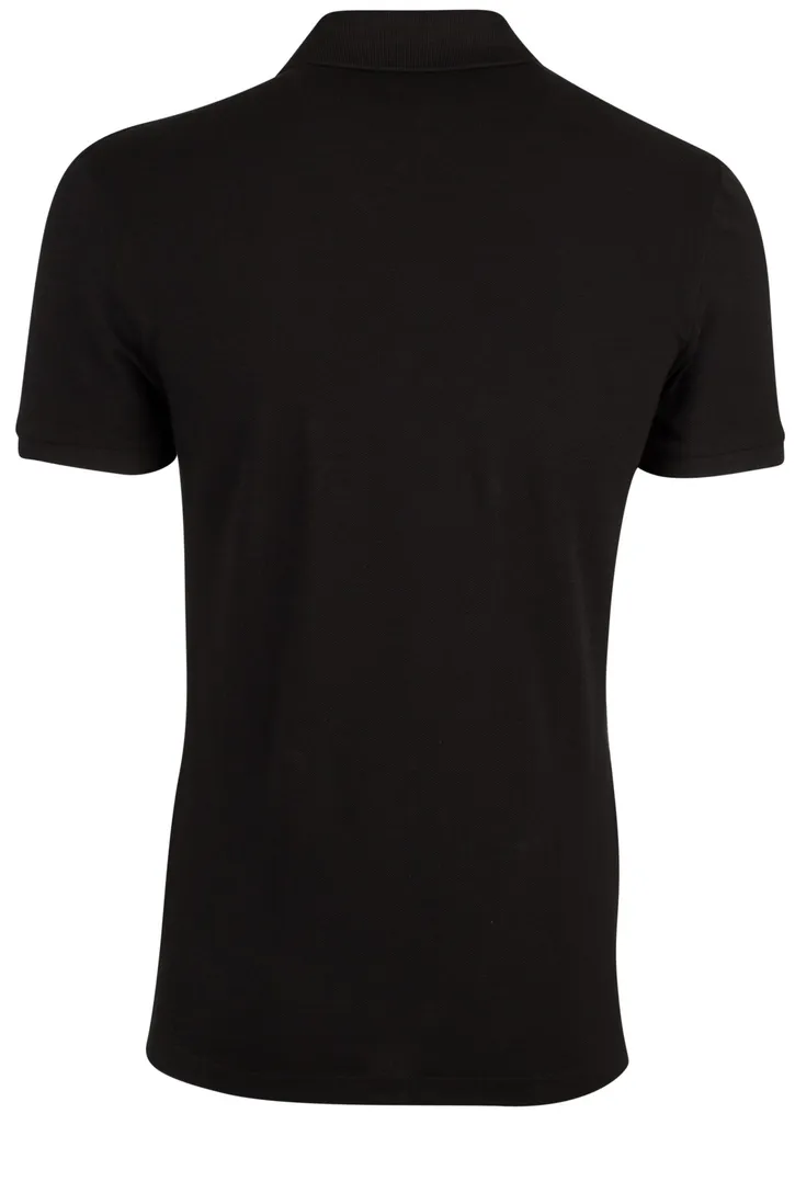 Lacoste polo zwart effen katoen slim fit