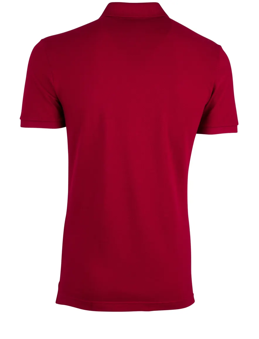Lacoste polo slim fit bordeaux effen katoen