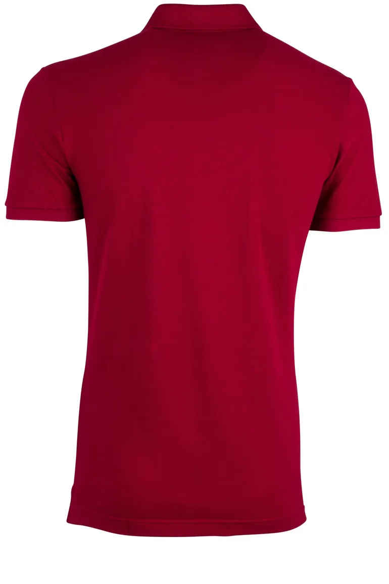 polo Lacoste bordeaux effen katoen slim fit